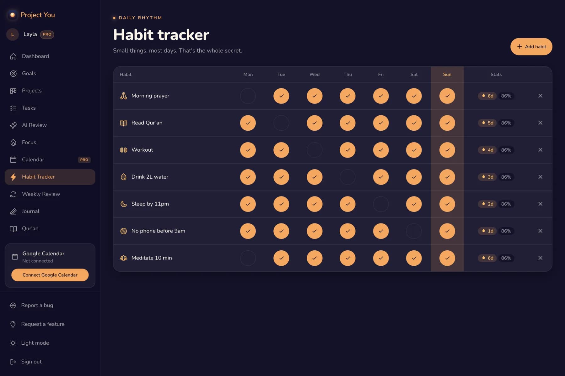 Project You — Habits